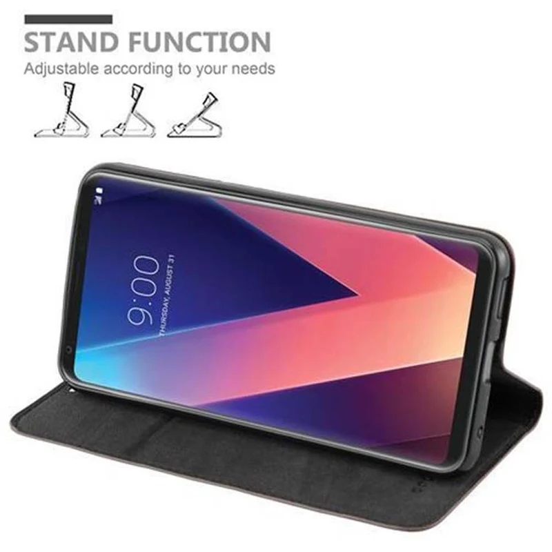 Cadorabo Hülle kompatibel mit LG V30 / V30+ / V30S / V30S+ Schutzhülle mit Magnetverschluss, Standfunktion und Kartenfach