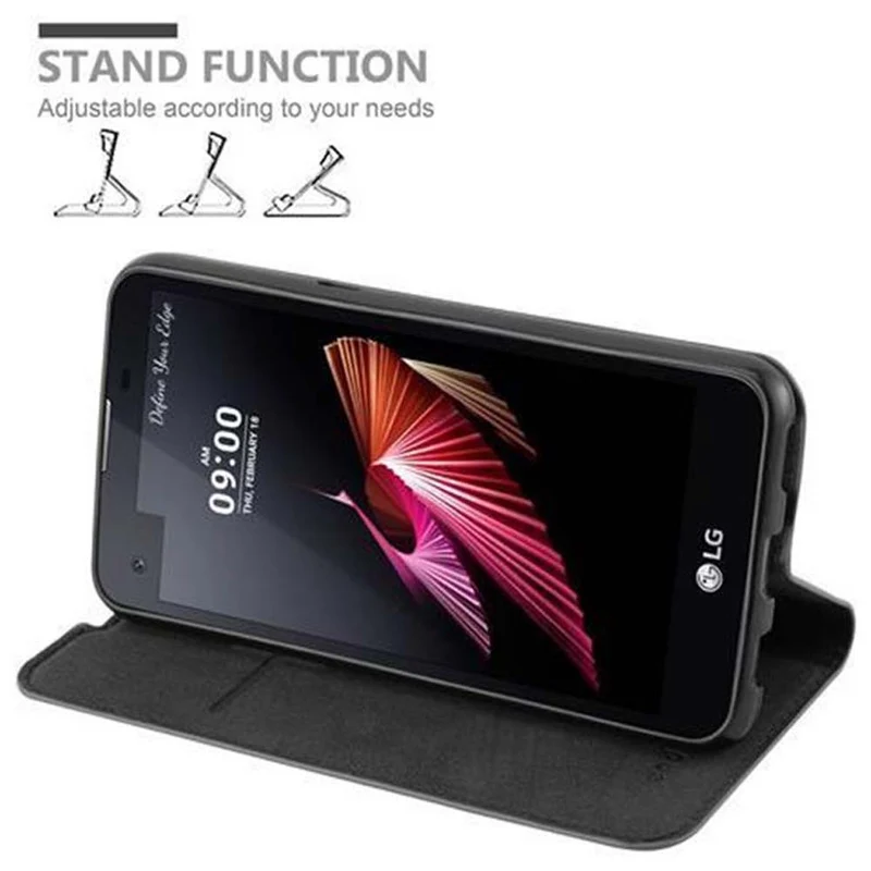 Cadorabo Hülle kompatibel mit LG X SCREEN Schutzhülle mit Magnetverschluss, Standfunktion und Kartenfach