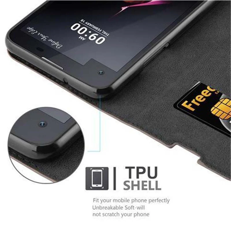 Cadorabo Hülle kompatibel mit LG X SCREEN Schutzhülle mit Magnetverschluss, Standfunktion und Kartenfach