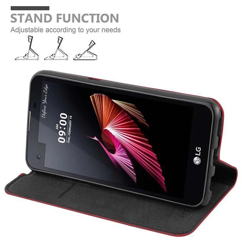 Cadorabo Hülle kompatibel mit LG X SCREEN Schutzhülle mit Magnetverschluss, Standfunktion und Kartenfach