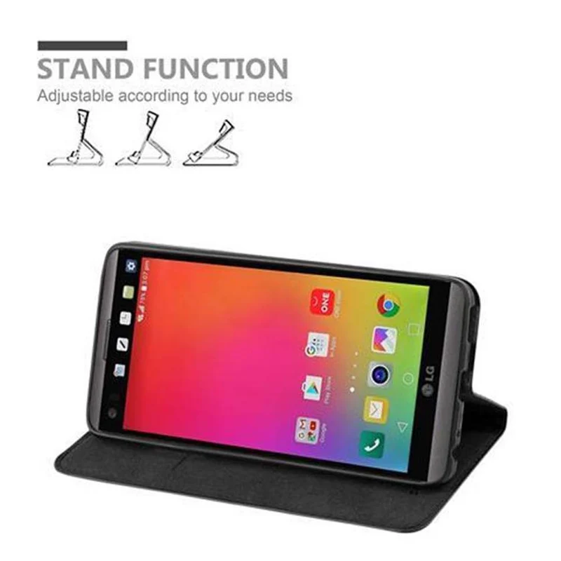 Cadorabo Hülle kompatibel mit LG V20 Schutzhülle mit Magnetverschluss, Standfunktion und Kartenfach
