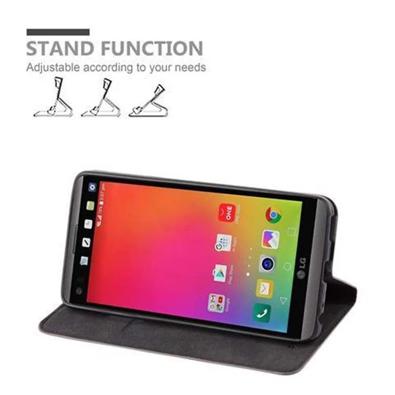 Cadorabo Hülle kompatibel mit LG V20 Schutzhülle mit Magnetverschluss, Standfunktion und Kartenfach