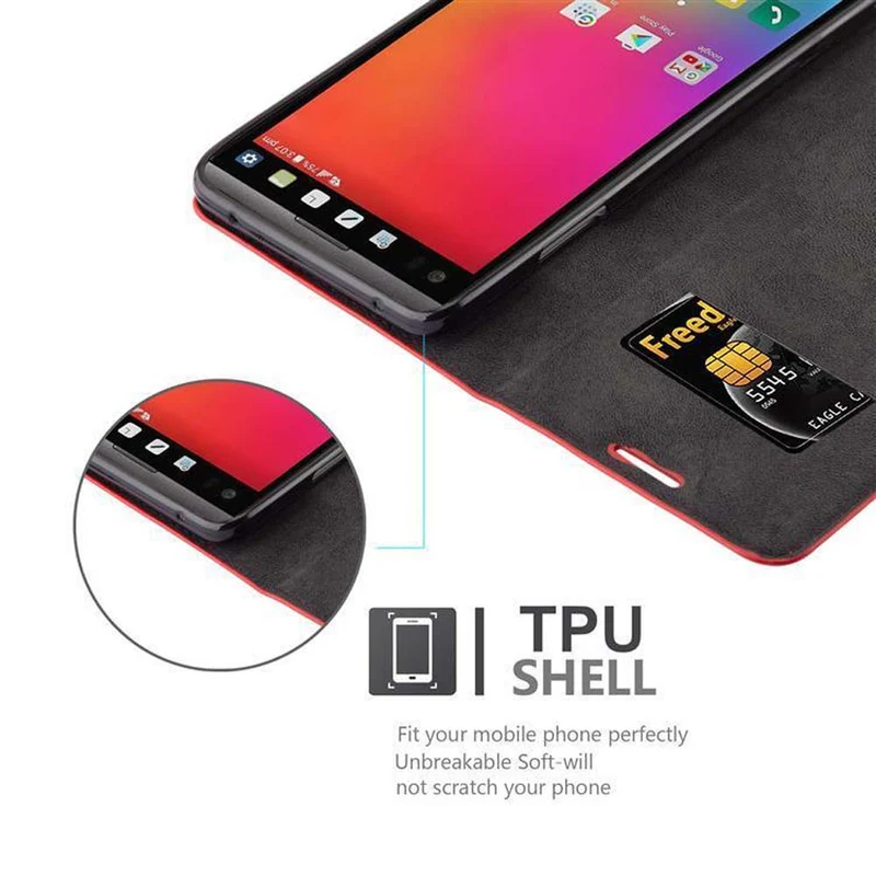 Cadorabo Hülle kompatibel mit LG V20 Schutzhülle mit Magnetverschluss, Standfunktion und Kartenfach