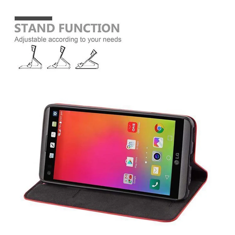 Cadorabo Hülle kompatibel mit LG V20 Schutzhülle mit Magnetverschluss, Standfunktion und Kartenfach