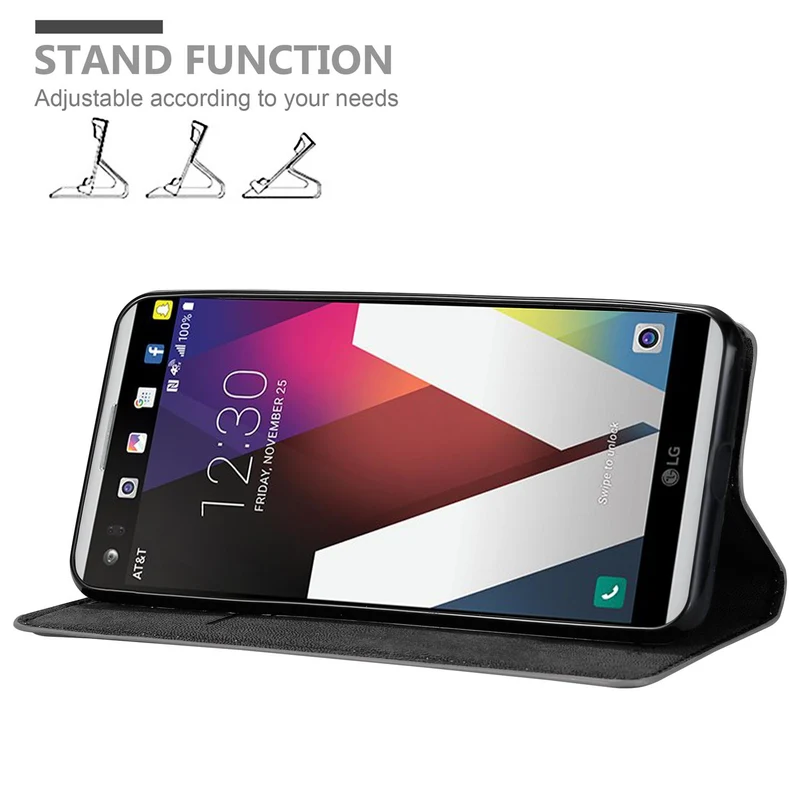Cadorabo Hülle kompatibel mit LG V20 Schutzhülle mit Magnetverschluss, Standfunktion und Kartenfach