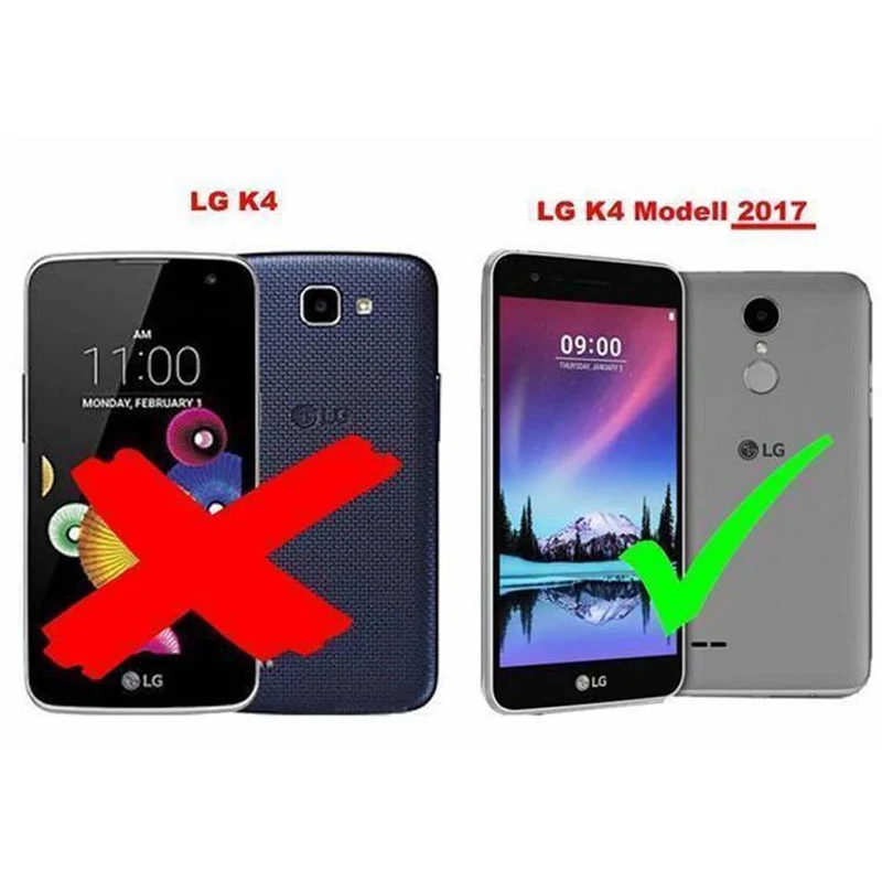 Cadorabo Hülle kompatibel mit LG K4 2017 Schutzhülle mit Magnetverschluss, Standfunktion und Kartenfach