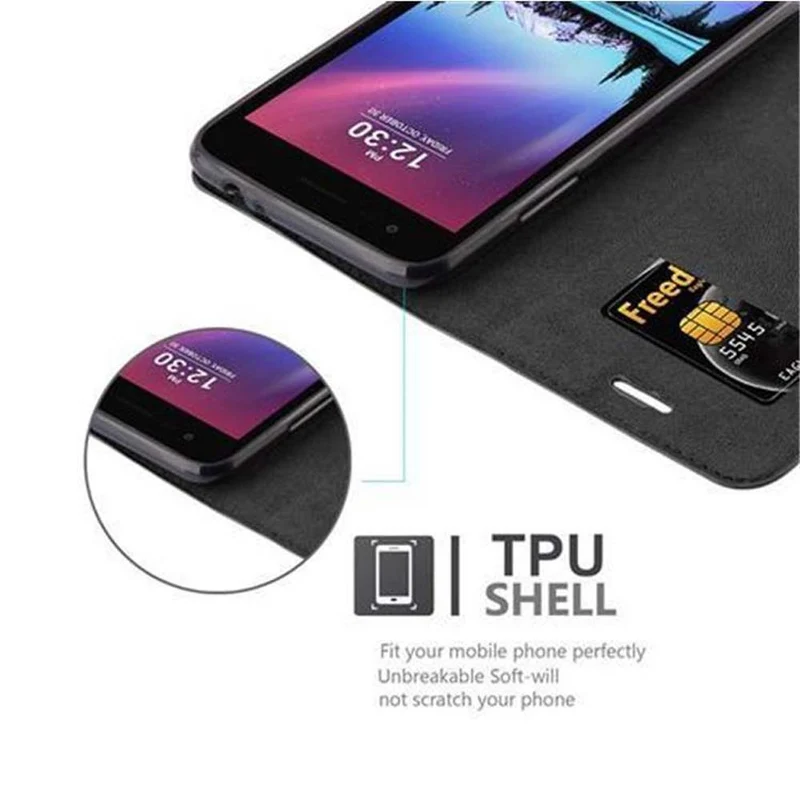 Cadorabo Hülle kompatibel mit LG K4 2017 Schutzhülle mit Magnetverschluss, Standfunktion und Kartenfach