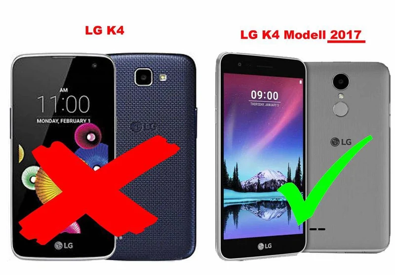 Cadorabo Hülle kompatibel mit LG K4 2017 Schutzhülle mit Magnetverschluss, Standfunktion und Kartenfach