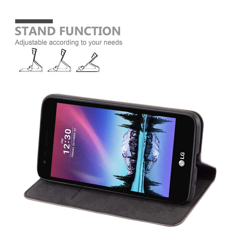 Cadorabo Hülle kompatibel mit LG K4 2017 Schutzhülle mit Magnetverschluss, Standfunktion und Kartenfach