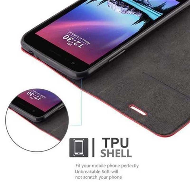 Cadorabo Hülle kompatibel mit LG K4 2017 Schutzhülle mit Magnetverschluss, Standfunktion und Kartenfach