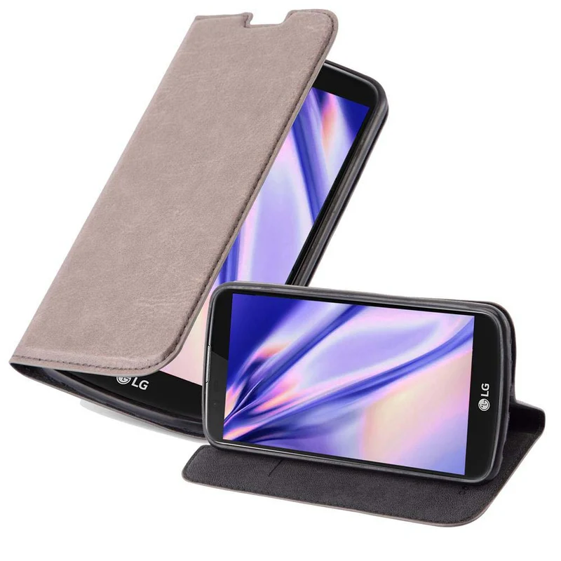 Cadorabo Hülle kompatibel mit LG K10 2016 Schutzhülle mit Magnetverschluss, Standfunktion und Kartenfach