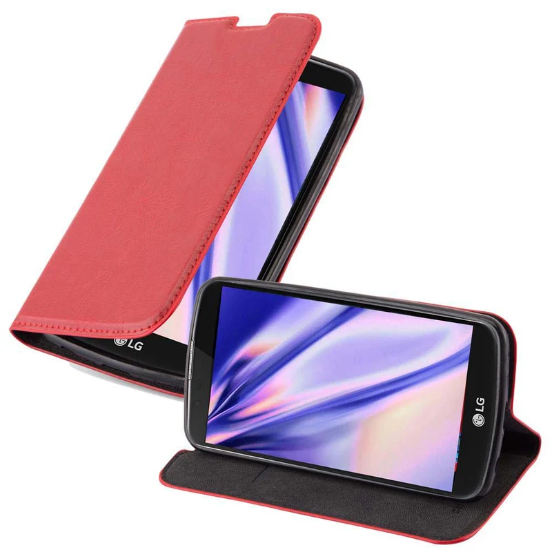Cadorabo Hülle kompatibel mit LG K10 2016 Schutzhülle mit Magnetverschluss, Standfunktion und Kartenfach