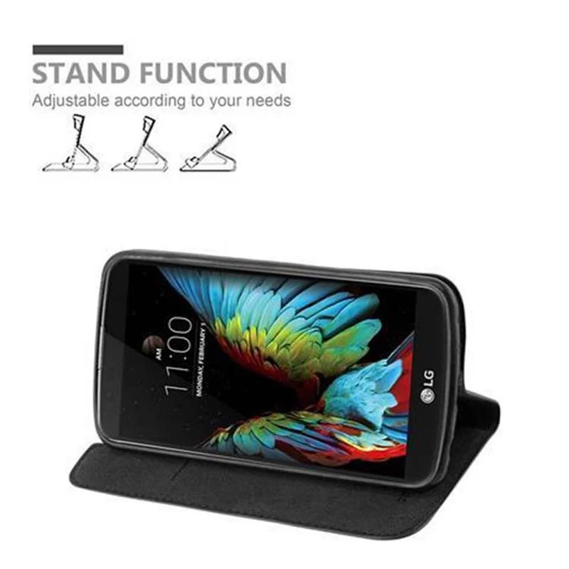 Cadorabo Hülle kompatibel mit LG K10 2016 Schutzhülle mit Magnetverschluss, Standfunktion und Kartenfach