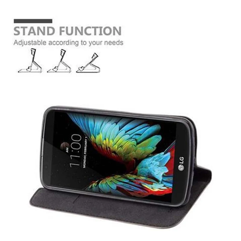 Cadorabo Hülle kompatibel mit LG K10 2016 Schutzhülle mit Magnetverschluss, Standfunktion und Kartenfach