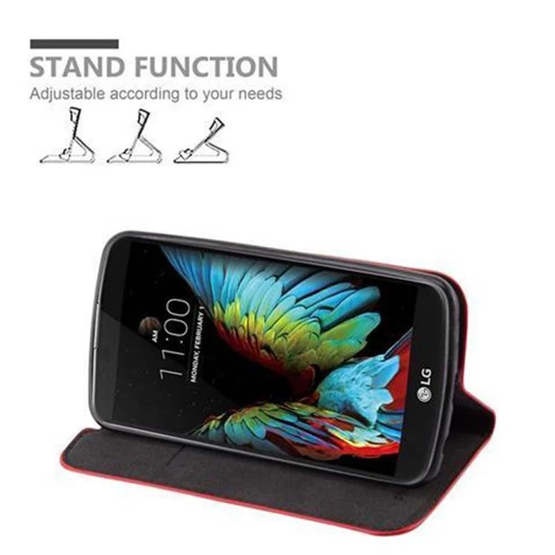 Cadorabo Hülle kompatibel mit LG K10 2016 Schutzhülle mit Magnetverschluss, Standfunktion und Kartenfach