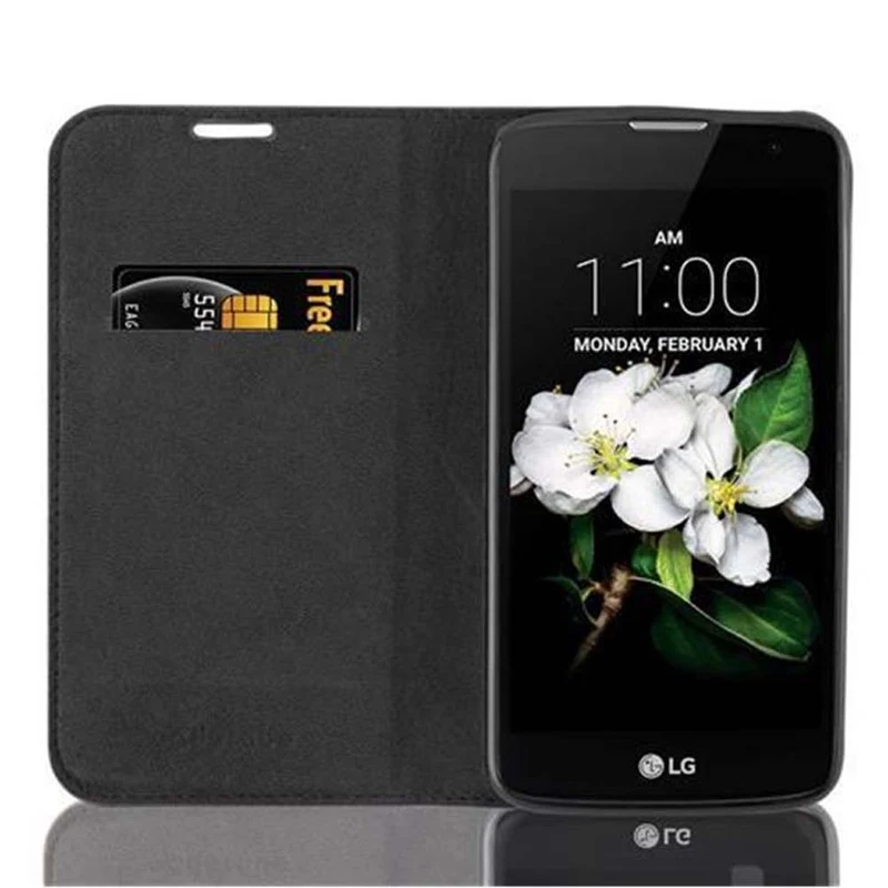 Cadorabo Hülle kompatibel mit LG K7 2017 Schutzhülle mit Magnetverschluss, Standfunktion und Kartenfach