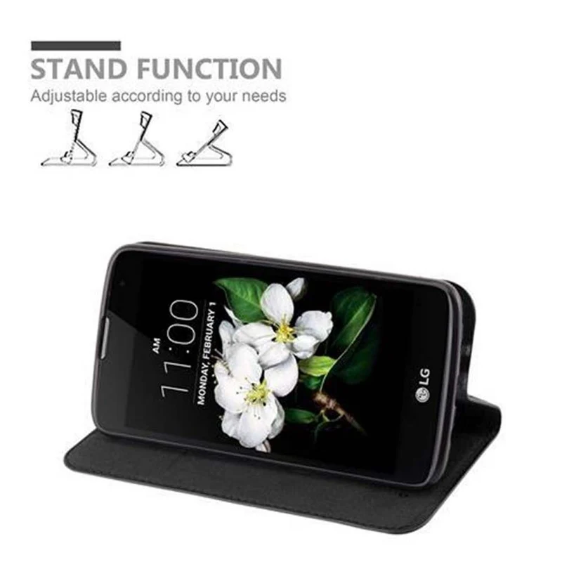 Cadorabo Hülle kompatibel mit LG K7 2017 Schutzhülle mit Magnetverschluss, Standfunktion und Kartenfach