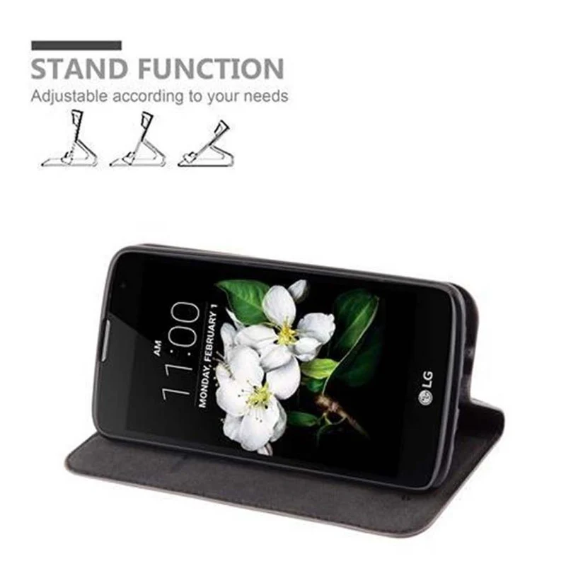 Cadorabo Hülle kompatibel mit LG K7 2017 Schutzhülle mit Magnetverschluss, Standfunktion und Kartenfach