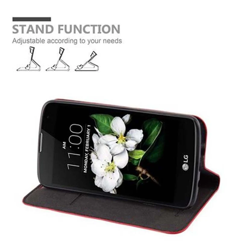 Cadorabo Hülle kompatibel mit LG K7 2017 Schutzhülle mit Magnetverschluss, Standfunktion und Kartenfach