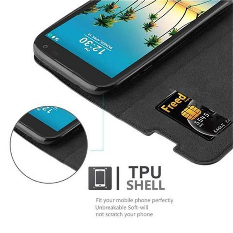Cadorabo Hülle kompatibel mit LG K3 2017 Schutzhülle mit Magnetverschluss, Standfunktion und Kartenfach