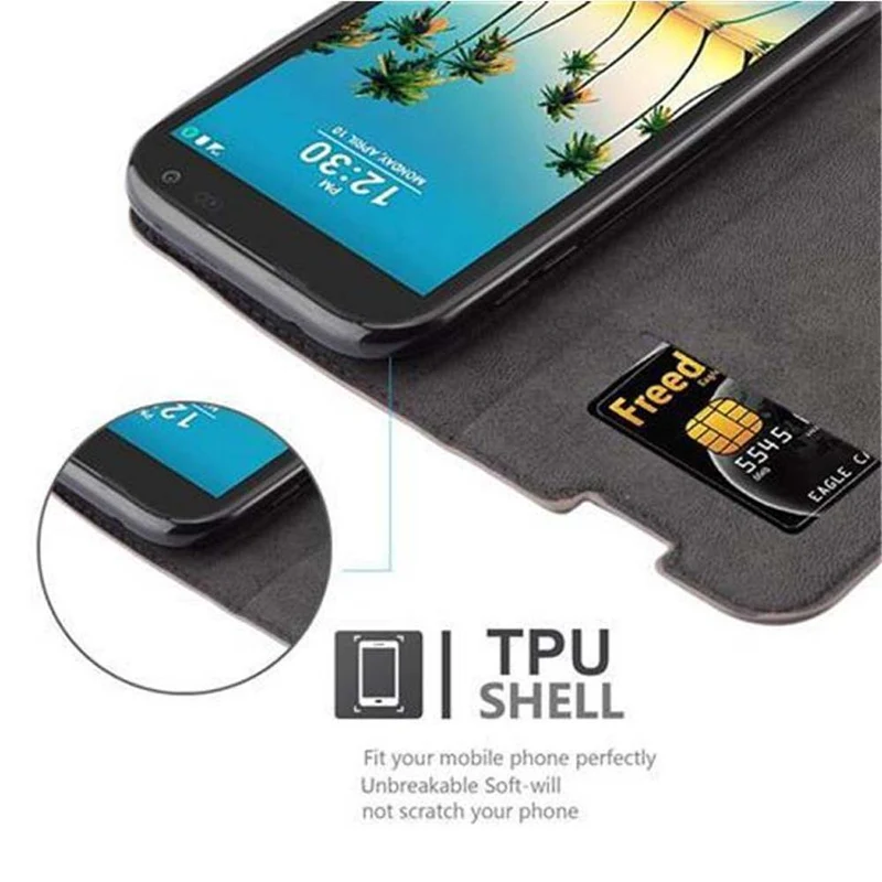 Cadorabo Hülle kompatibel mit LG K3 2017 Schutzhülle mit Magnetverschluss, Standfunktion und Kartenfach