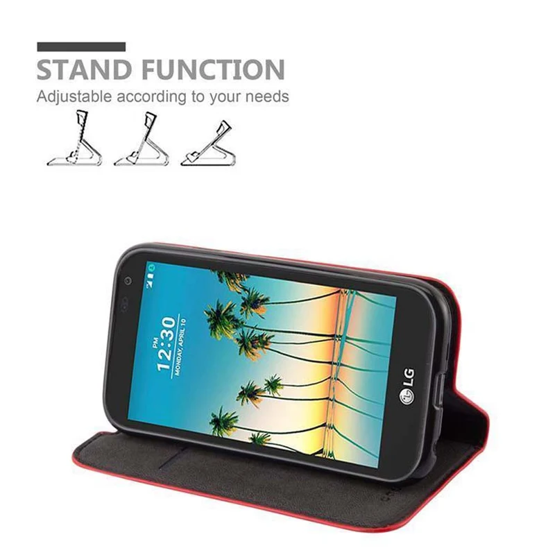 Cadorabo Hülle kompatibel mit LG K3 2017 Schutzhülle mit Magnetverschluss, Standfunktion und Kartenfach