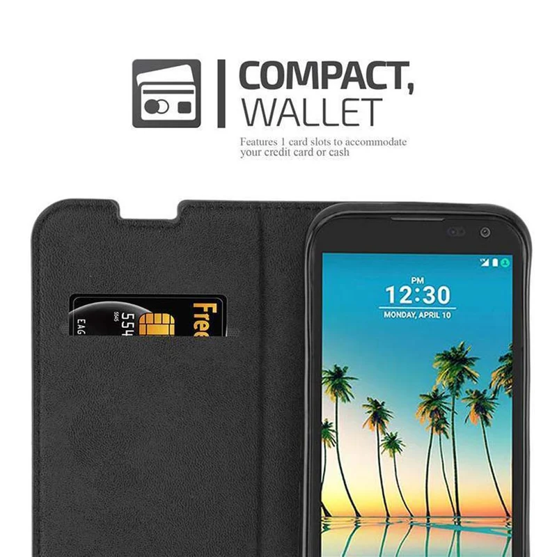 Cadorabo Hülle kompatibel mit LG K3 2017 Schutzhülle mit Magnetverschluss, Standfunktion und Kartenfach