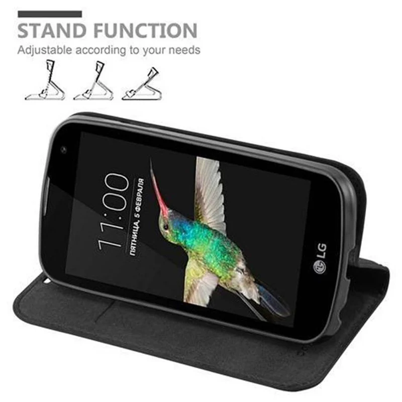 Cadorabo Hülle kompatibel mit LG K3 2016 Schutzhülle mit Magnetverschluss, Standfunktion und Kartenfach