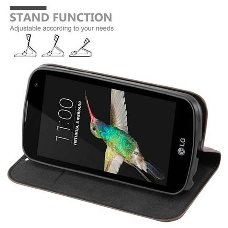 Cadorabo Hülle kompatibel mit LG K3 2016 Schutzhülle mit Magnetverschluss, Standfunktion und Kartenfach