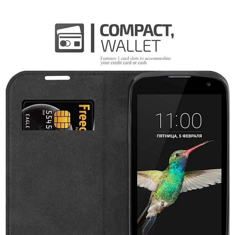 Cadorabo Hülle kompatibel mit LG K3 2016 Schutzhülle mit Magnetverschluss, Standfunktion und Kartenfach