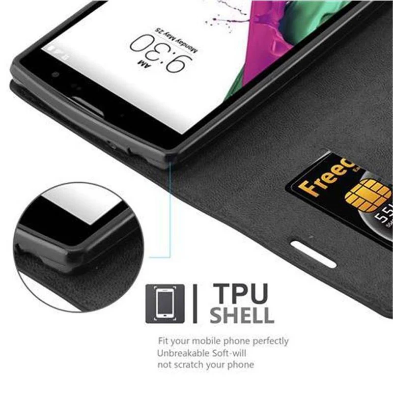 Cadorabo Hülle kompatibel mit LG G4C / G4 MINI / MAGNA Schutzhülle mit Magnetverschluss, Standfunktion und Kartenfach