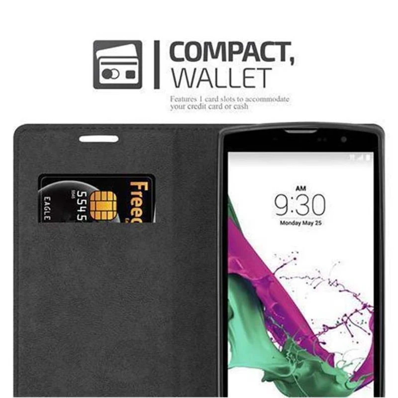 Cadorabo Hülle kompatibel mit LG G4C / G4 MINI / MAGNA Schutzhülle mit Magnetverschluss, Standfunktion und Kartenfach
