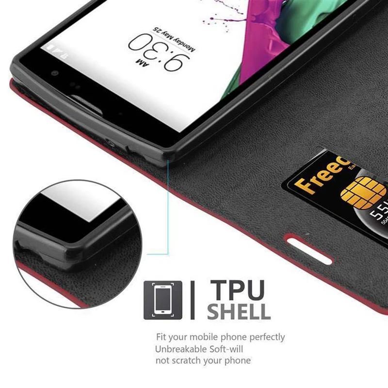 Cadorabo Hülle kompatibel mit LG G4C / G4 MINI / MAGNA Schutzhülle mit Magnetverschluss, Standfunktion und Kartenfach