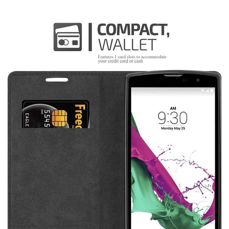 Cadorabo Hülle kompatibel mit LG G4C / G4 MINI / MAGNA Schutzhülle mit Magnetverschluss, Standfunktion und Kartenfach