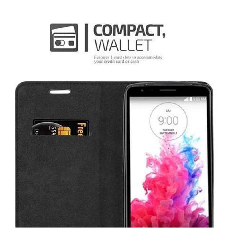 Cadorabo Hülle kompatibel mit LG G3 STYLUS Schutzhülle mit Magnetverschluss, Standfunktion und Kartenfach