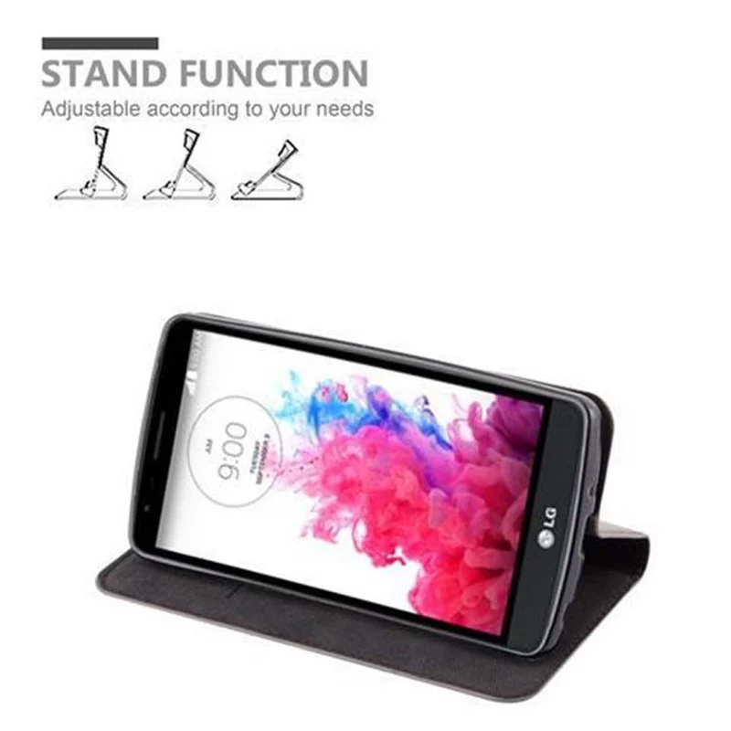 Cadorabo Hülle kompatibel mit LG G3 STYLUS Schutzhülle mit Magnetverschluss, Standfunktion und Kartenfach
