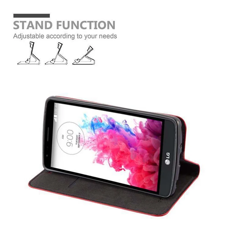 Cadorabo Hülle kompatibel mit LG G3 STYLUS Schutzhülle mit Magnetverschluss, Standfunktion und Kartenfach