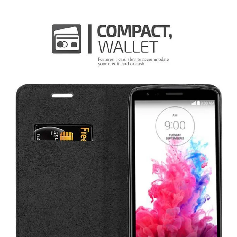 Cadorabo Hülle kompatibel mit LG G3 STYLUS Schutzhülle mit Magnetverschluss, Standfunktion und Kartenfach