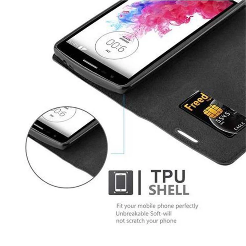 Cadorabo Hülle kompatibel mit LG G3 MINI / G3 S Schutzhülle mit Magnetverschluss, Standfunktion und Kartenfach