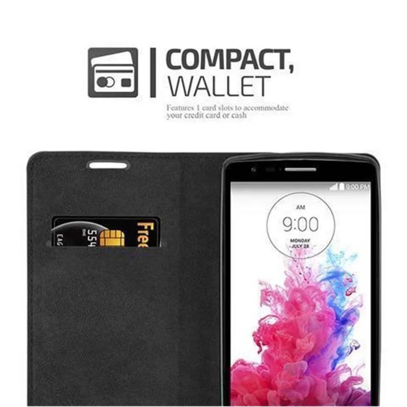 Cadorabo Hülle kompatibel mit LG G3 MINI / G3 S Schutzhülle mit Magnetverschluss, Standfunktion und Kartenfach