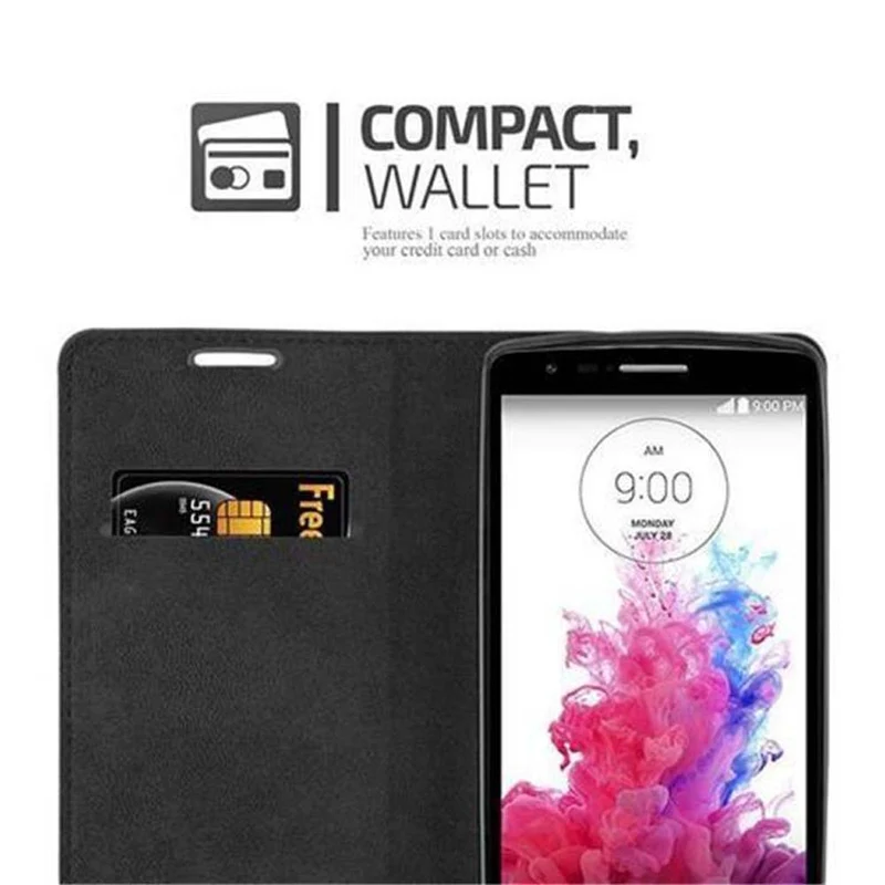 Cadorabo Hülle kompatibel mit LG G3 MINI / G3 S Schutzhülle mit Magnetverschluss, Standfunktion und Kartenfach