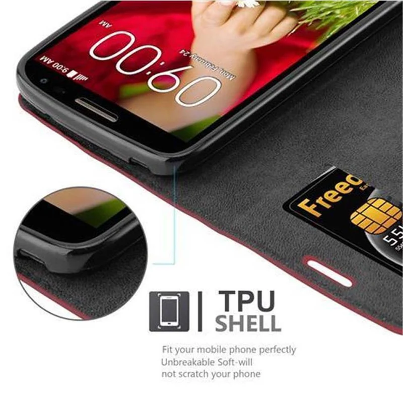 Cadorabo Hülle kompatibel mit LG G2 MINI Schutzhülle mit Magnetverschluss, Standfunktion und Kartenfach