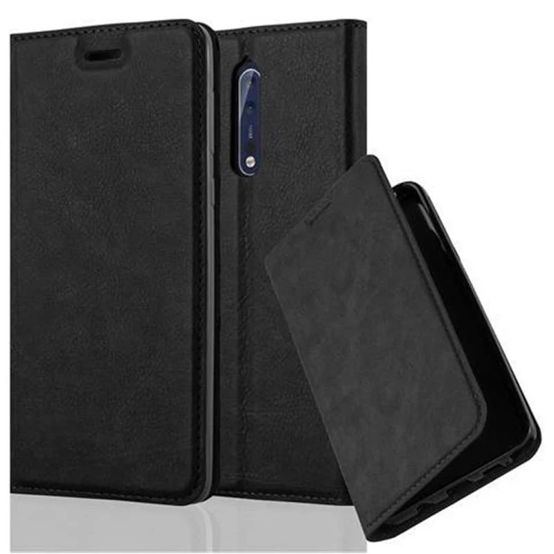 Cadorabo Hülle kompatibel mit Nokia 8 2017 Schutzhülle mit Magnetverschluss, Standfunktion und Kartenfach