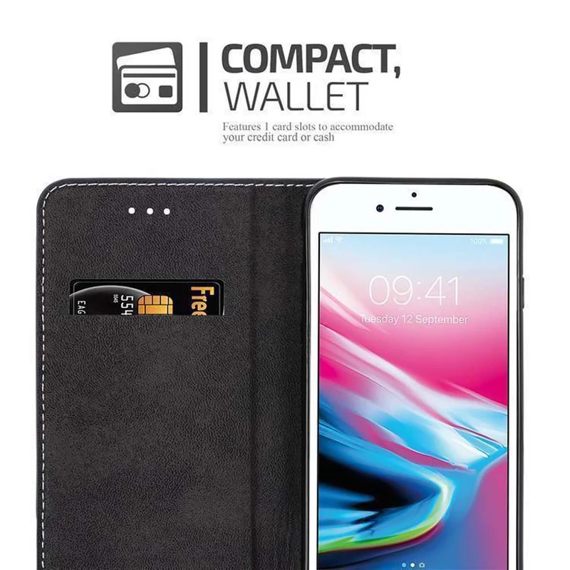 Cadorabo Hülle kompatibel mit Apple iPhone 7 / 7S / 8 / SE 2020 Schutzhülle mit Magnetverschluss, Standfunktion und Kartenfach