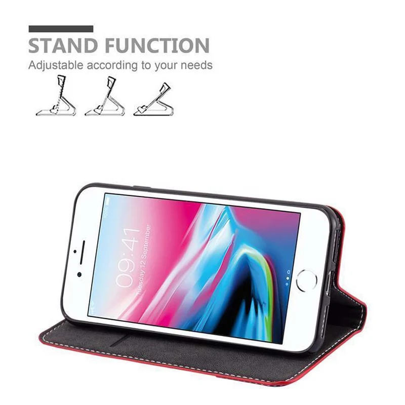 Cadorabo Hülle kompatibel mit Apple iPhone 7 / 7S / 8 / SE 2020 Schutzhülle mit Magnetverschluss, Standfunktion und Kartenfach