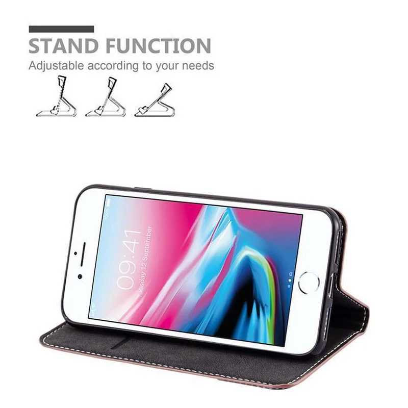 Cadorabo Hülle kompatibel mit Apple iPhone 7 / 7S / 8 / SE 2020 Schutzhülle mit Magnetverschluss, Standfunktion und Kartenfach