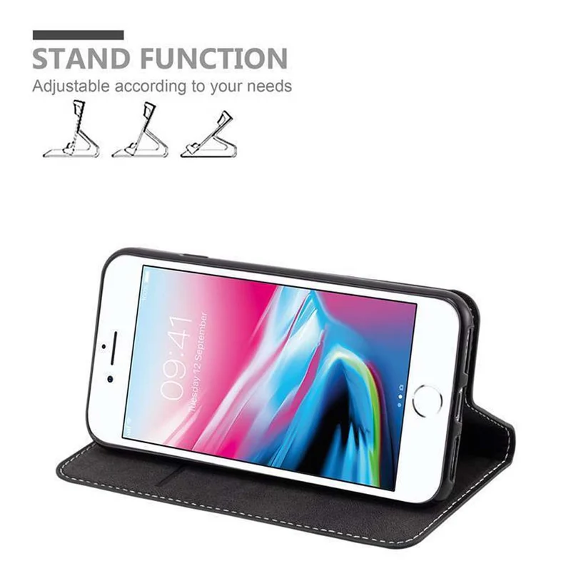 Cadorabo Hülle kompatibel mit Apple iPhone 7 / 7S / 8 / SE 2020 Schutzhülle mit Magnetverschluss, Standfunktion und Kartenfach