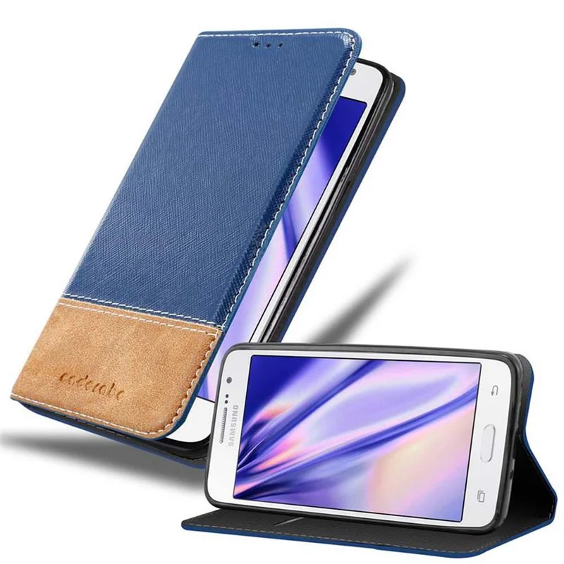 Cadorabo Hülle kompatibel mit Samsung Galaxy GRAND PRIME Schutzhülle mit Magnetverschluss, Standfunktion und Kartenfach