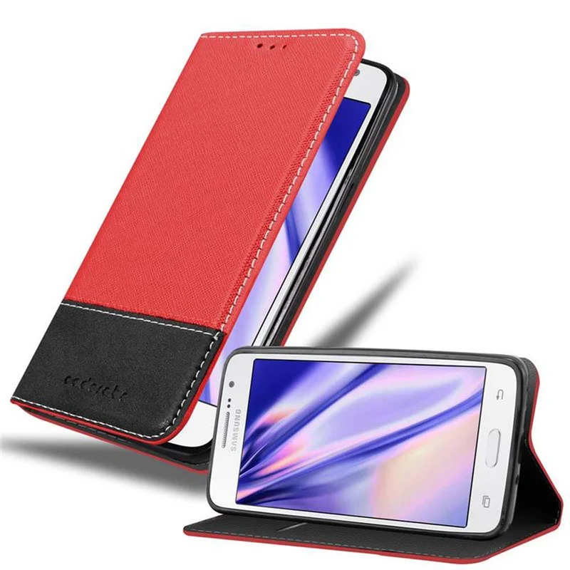 Cadorabo Hülle kompatibel mit Samsung Galaxy GRAND PRIME Schutzhülle mit Magnetverschluss, Standfunktion und Kartenfach