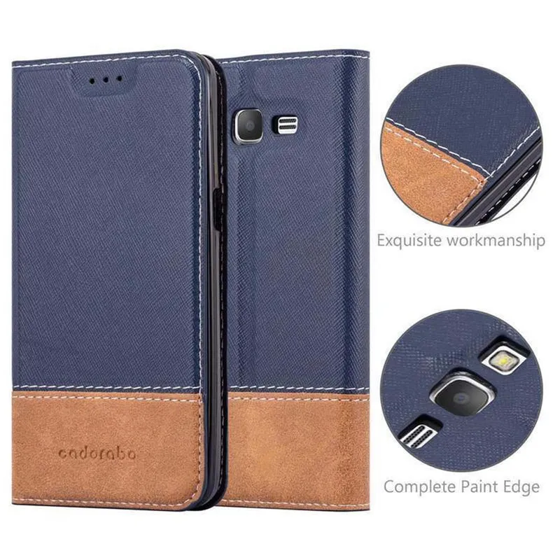 Cadorabo Hülle kompatibel mit Samsung Galaxy GRAND PRIME Schutzhülle mit Magnetverschluss, Standfunktion und Kartenfach